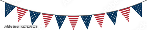 Fotografie Patriotic american flag bunting garland for 4th of july decorations