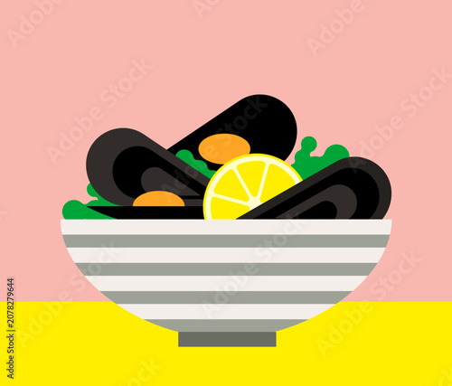 Steamed Mussels with Fresh Herbs and Lemon