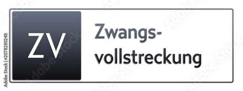 Obraz na plátně ZV - Zwangsvollstreckung - Abkürzung aus deutschem Recht, Verwaltung