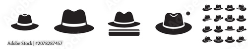 Foto Collection of Black Fedora Hat Icons in Various Styles