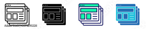 Multi Windows Icon Set Multiple Style Collection