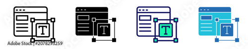 Text Box Icon Set Multiple Style Collection