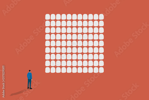 Businessman walking forward. concept of hard work, trial and error, determination, overcoming professional failure