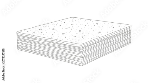 Minimalist Line Art Illustration of Stacked Matzah or Crispbread
