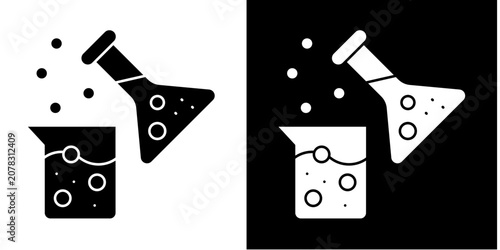 Canvastavla Chemical Mixture Icon Set White Glyph Style Collection