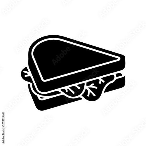 Minimal Single Grilled Cheese Silhouette Vector Icon for Food Design