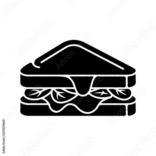 Minimal Single Grilled Cheese Silhouette Vector Icon for Food Design