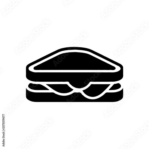 Minimal Single Grilled Cheese Silhouette Vector Icon for Food Design