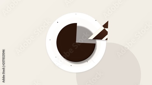 Animated Pie Chart Graphic Showing Data Growth and Market Share Analysis.