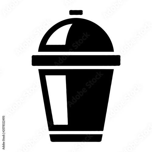 Single Matcha Latte Silhouette Icon Vector – Black Tea Beverage Symbol Isolated on White Background EPS