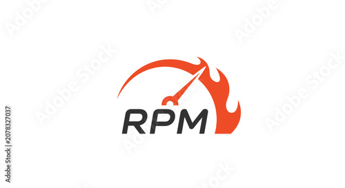RPM logo with speedometer and flame.