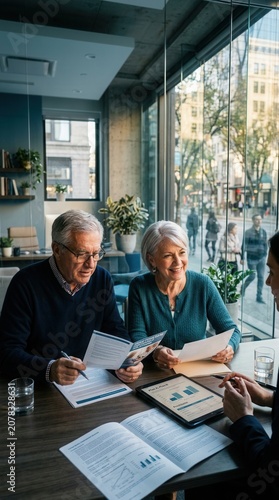 Senior Couple Consults With Financial Advisor Discussing Investments And Planning