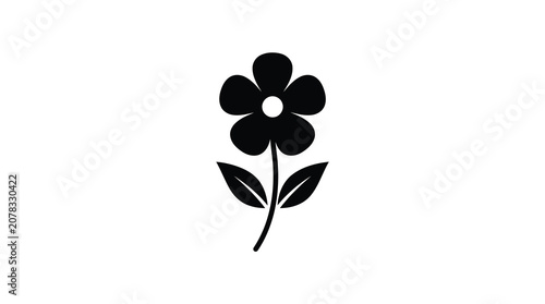 Simple black flower icon