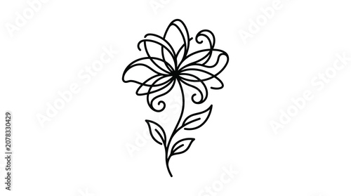 Simple black flower icon