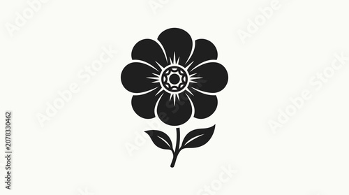 Simple black flower icon