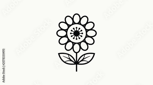 Simple black flower icon