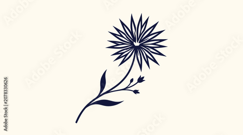 Simple blue flower icon on white