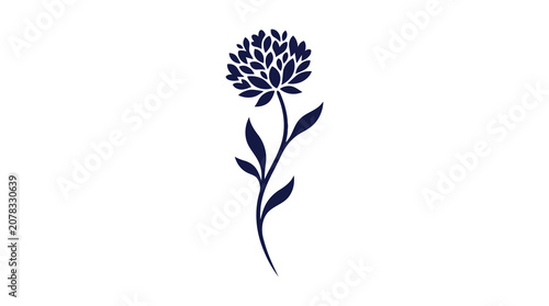 Simple blue flower icon on white