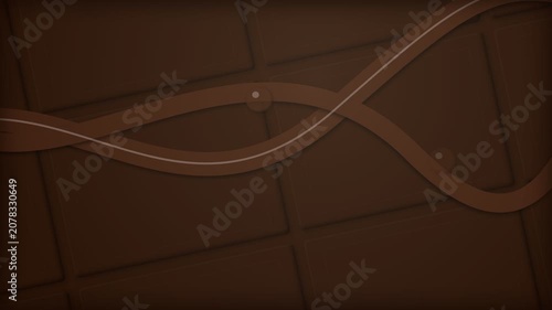 Abstract Brown Background with Smooth Wavy Lines and Floating Particles.