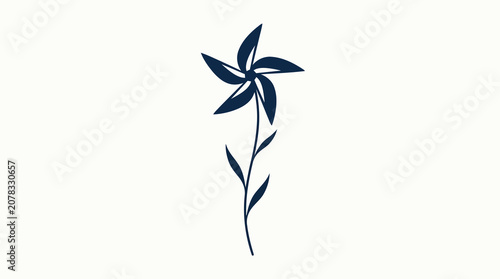 Simple dark blue flower icon
