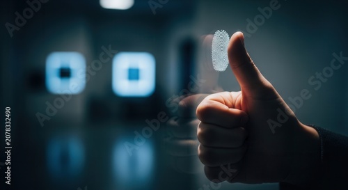 Secure Thumbprint Scan Technology Approval Authorization Modern Biometric Authentication