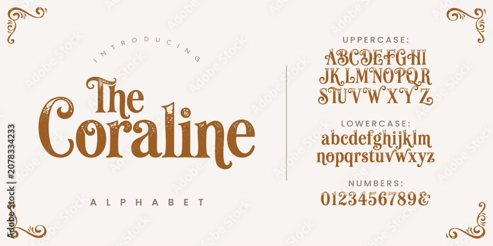 Obraz premium The Coraline whimsical fairytale display font with magical swashes and vintage charm