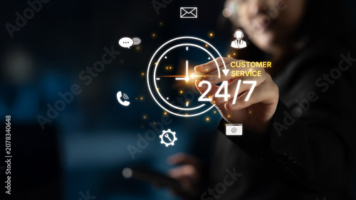 Photography Concept of 24-hour customer service
