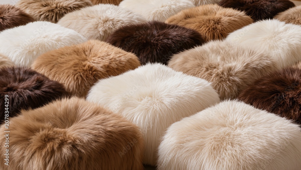 Fototapeta premium Colorful Faux Fur Patchwork Texture Background