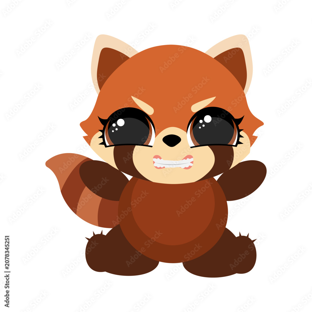 Obraz premium Cute baby red panda character