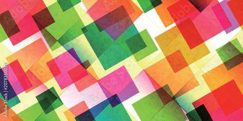 Obraz na plátně Colorful Abstract Geometric Square Overlay Pattern