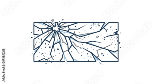 Foto Shattered Glass Window Illustration