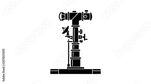 Fotografie Retro Periscope Silhouette Icon on White Background