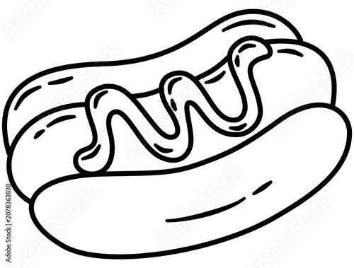 vector illustration of a hotdog