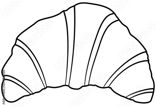 Croissant line art vector illustration