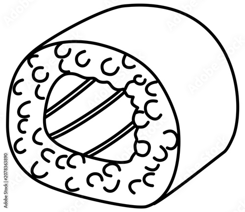 Sushi line art vector illustration