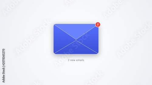 E-mail icon inbox notification in white background 