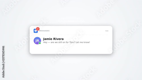A message pop up in smartphone screen 