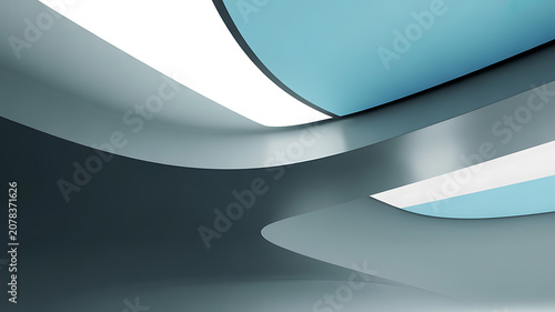 Abstract curved shapes in shades of blue and gray a modern architectural background architecture curve design element form
