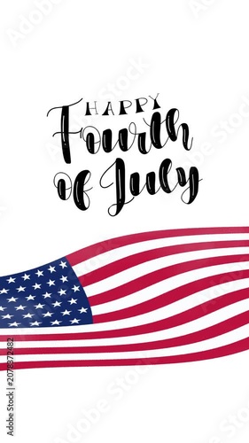Fourth of july text animation. Suitable for holiday cards, social media posts, and event promotions.