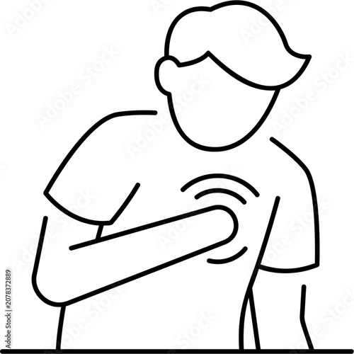 Konstfotografi Line Chest Pain Icon