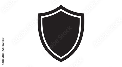 Bild auf Leinwand shield black vector icon for security and protection concept