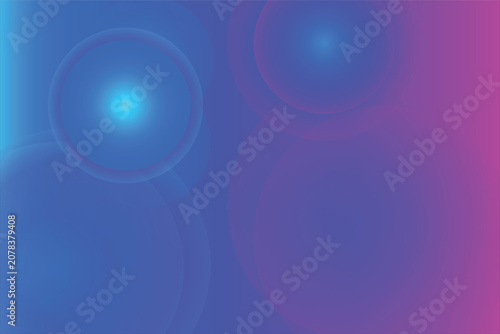 Abstract Vibrant Blue to Purple Gradient Background with Overlapping Glowing Circles and Bokeh Effect