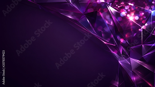 Abstract dark purple glass background with sharp geometric facets