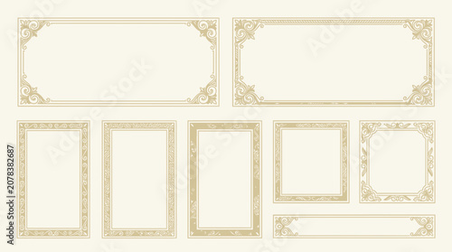 Elegant Decorative Frames Collection: Vintage Borders for Certificates & Designs