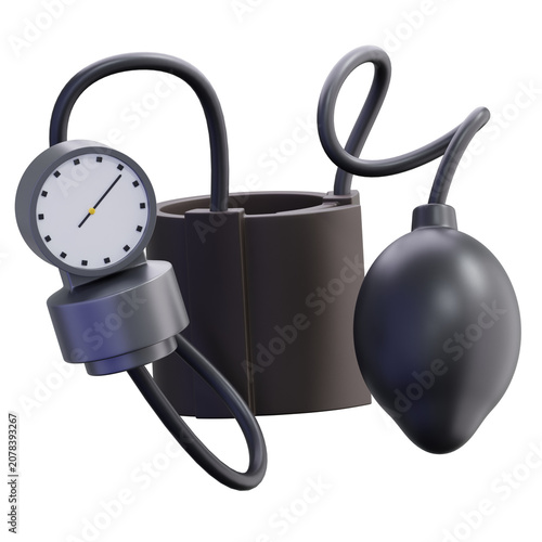 Foto 3D Blood Pressure Monitor Tensimeter Sphygmomanometer Medical Healthcare Equipme