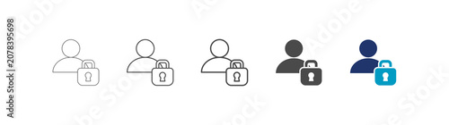 user access icon set consisting of multiple styles vector illustration. editable stroke