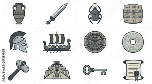 Foto Ancient Greek and Roman Symbols.