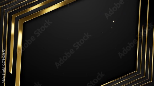 Elegant Abstract Gold Chevron Lines on Black Particles Awards Trailer Titles Cinematic Openers Intro Luxury Background Loop