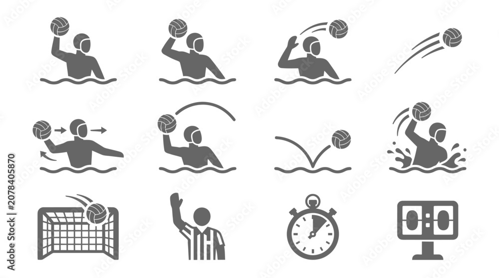 Obraz premium Water Polo Player In Action Sequence.