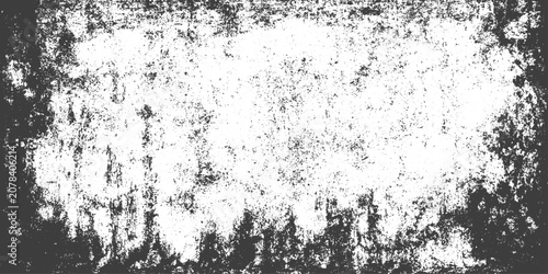 Obraz na płótnie Black and White Grunge Texture Background Vector with Distressed and Weathered H